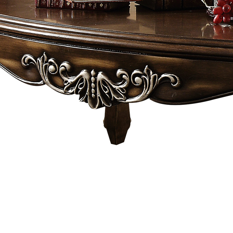 Table basse antique avec pieds Queen Anne