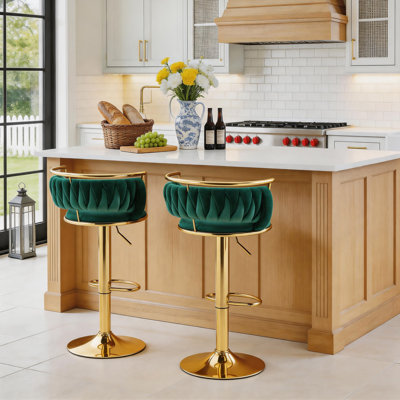 Christal Swivel Upholstered Adjustable Height Counter Stool