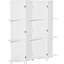 Paravent 67 po en bois à 4 panneaux, 3 tablettes, pliable pour le bureau / chambre à coucher, tablettes blanches et bureau / chambre à coucher,
