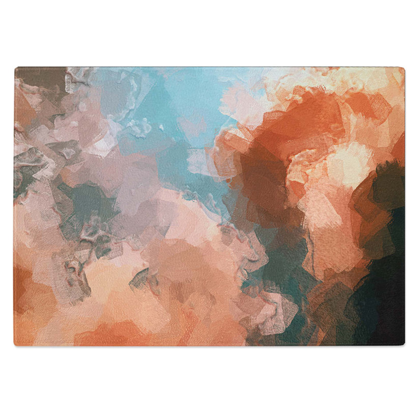 Tempered Glass Clouds in Bloom Chopping Board, 39 cm W x 28.5 cm L
