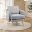 Chaise d'appoint en sherpa avec coussin de siège et pieds en bois d'hévéa pour la chambre à coucher-232302948