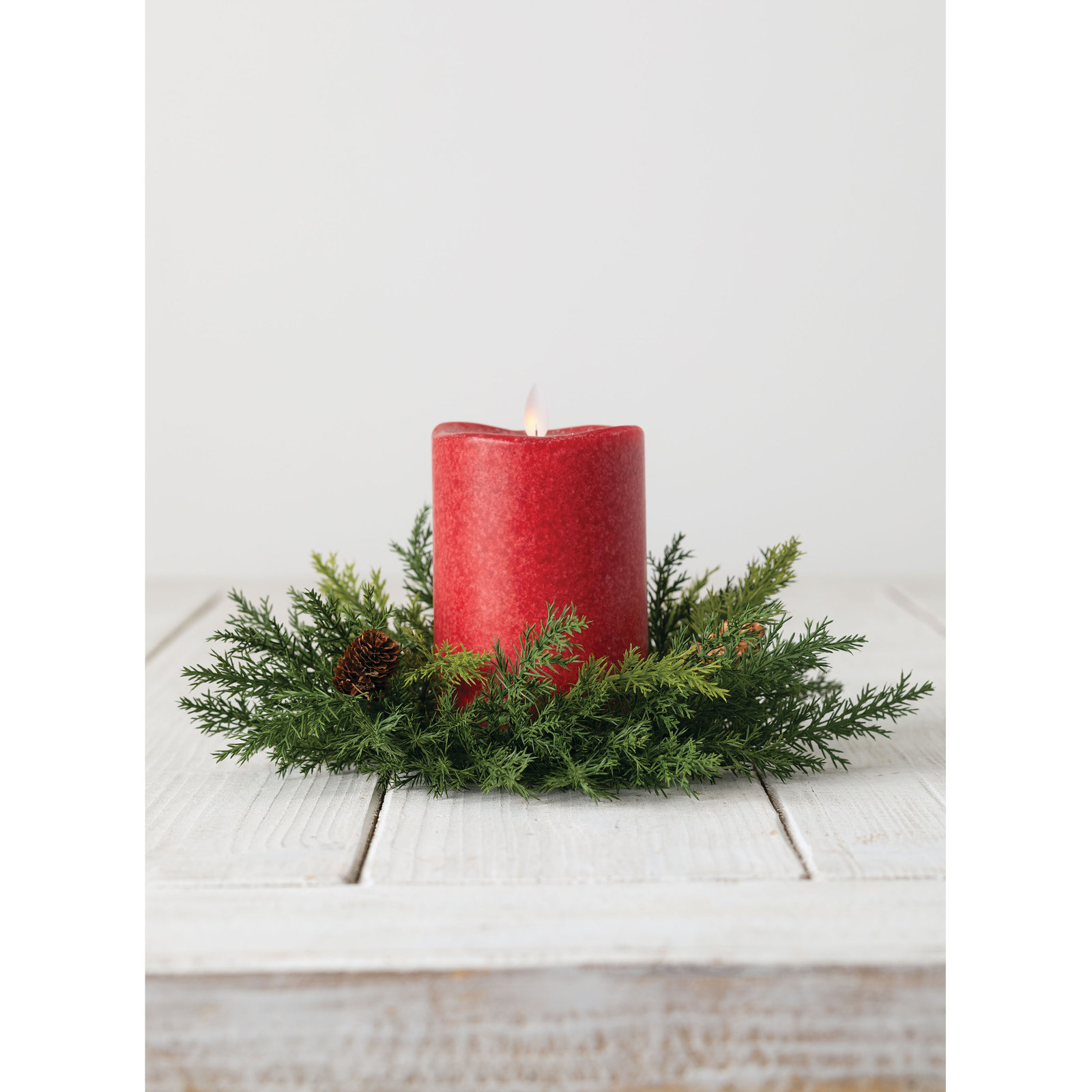 Artificial Ellerby Arborvitae Wreath, 10" H x 10" W x 2.5" D