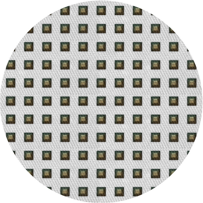 Tapis gris/zone noire à motifs, Rond 4 pi