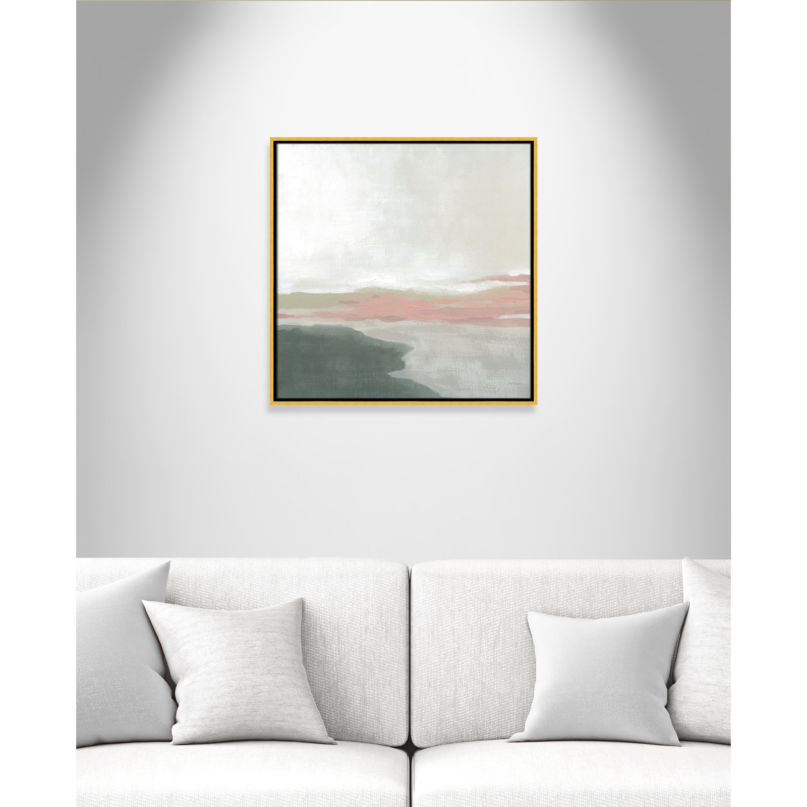 Carley "Still Lake" Painting by Carol Robinson, 25.5" H x 25.5" W x 2" D, Gold