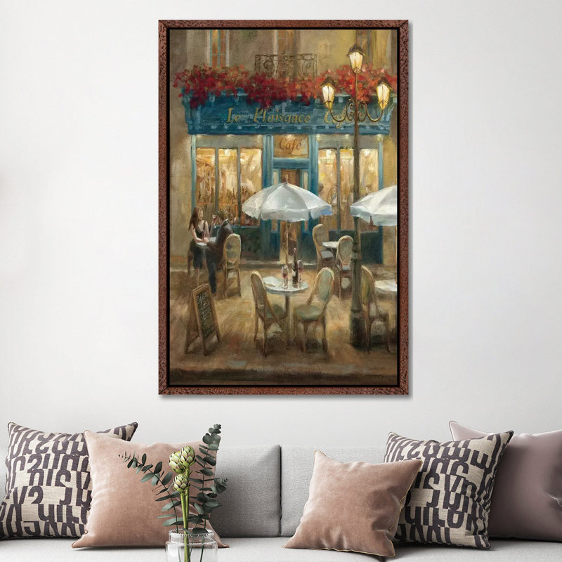 Paris Cafe I Crop by Danhui Nai - Painting on Canvas, 152.5 cm H x 101.5 cm W, Classic Wood Floater Framed