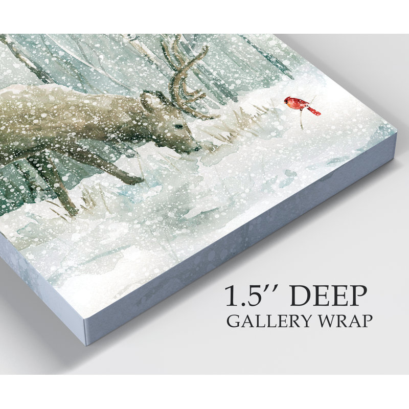 Winter Forest Friends - Wrapped Canvas Print, 24" H x 24" W x 1" D