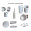 Ensemble d'accessoires de salle à manger de luxe en marbre naturel blanc 10 pièces