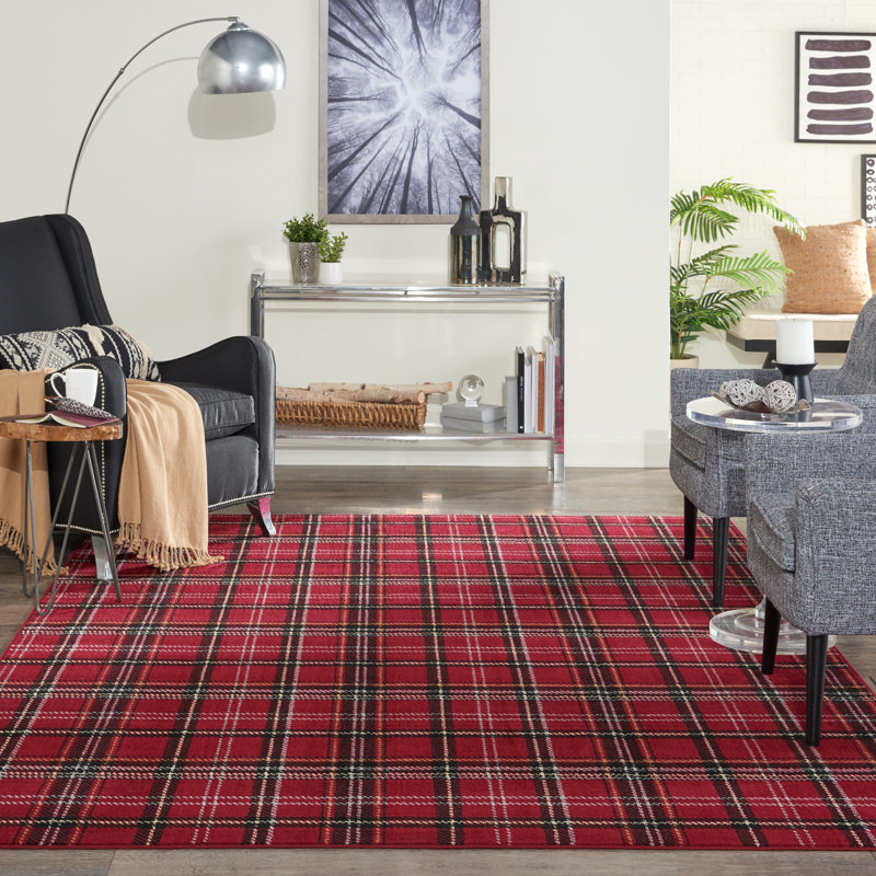 Sandweiler Plaid Area Rug, Rectangle 213 x 305cm