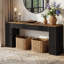Console d'entrée extra longue 82,7 po, console de ferme cannelée