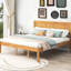 Structure de lit pour la chambre à coucher avec grand lit, tête de lit incluse, support à lattes de bois, sans sommier tapissier, option grand lit avec tête de lit, ressort nécessaire, fabriqué en chêne-37202651-37202649