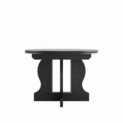 Farmhouse Expandable Round Dining Table,Modern Oval Kitchen Dining Room Table for 4-8 Expandable Dinner Table with Heavy Duty Wood Base,Storage Space Saving, for Kitchen Living Room (Black)