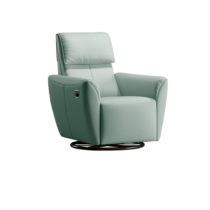 Leahey Faux Leather Recliner, Light Green Faux Leather