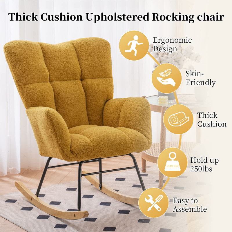 Friedell Rocking Chair, Yellow