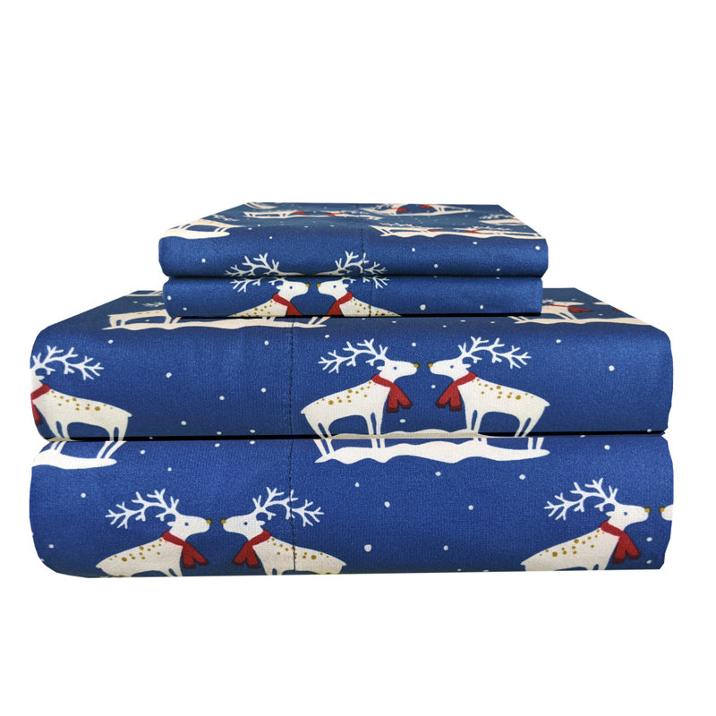 Micro Flannel® Printed Deep-Pocket Sheet Set, Trees, Full Sheet Set with 2 Pillowcases