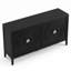 Buffet rétro 60 "à 4 portes avec rainure circulaire, noir
