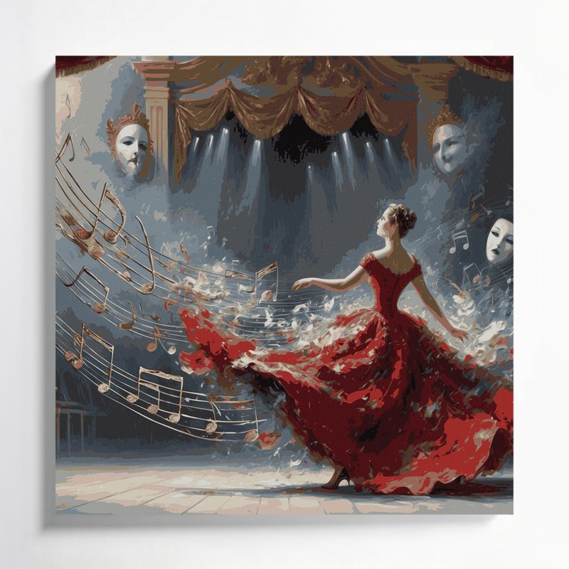 Art musical sur toile noir, H 12 po x l 12 po