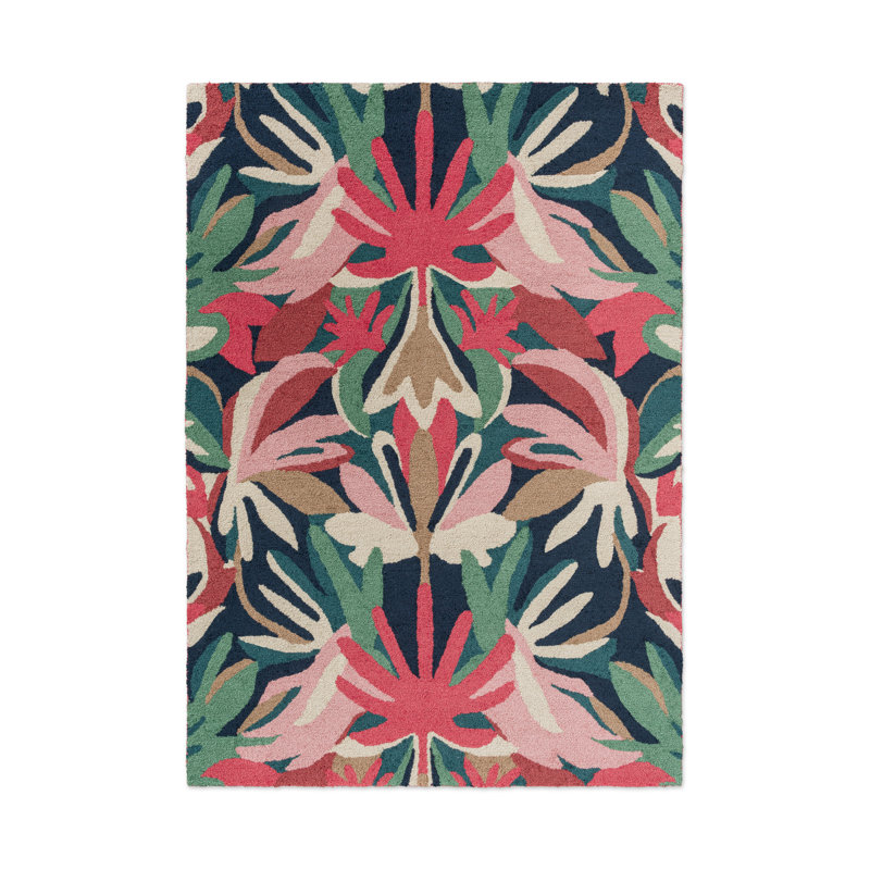 Melora Hand Tufted Floral Area Rug, Rectangle 4'7" x 6'6"