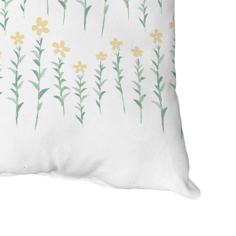  Housse et insert de coussin carré en coton, Jaune, 16" x 16"