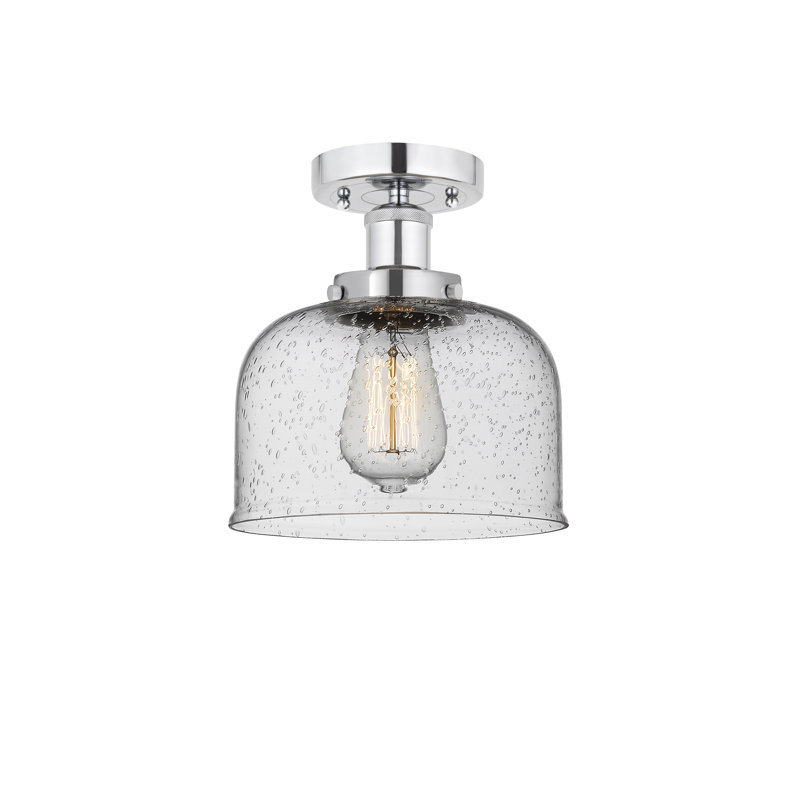 Coppell Glass Semi Flush Mount, Mercury, Polished Chrome