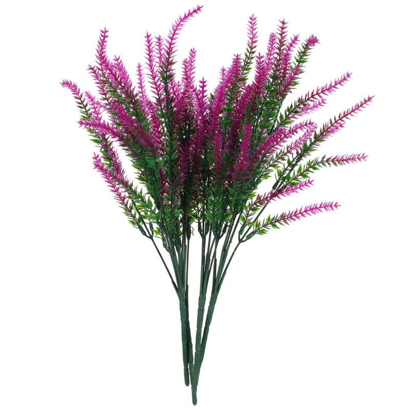 4 bouquets de fleurs de lavande artificielles, Lotus rouge