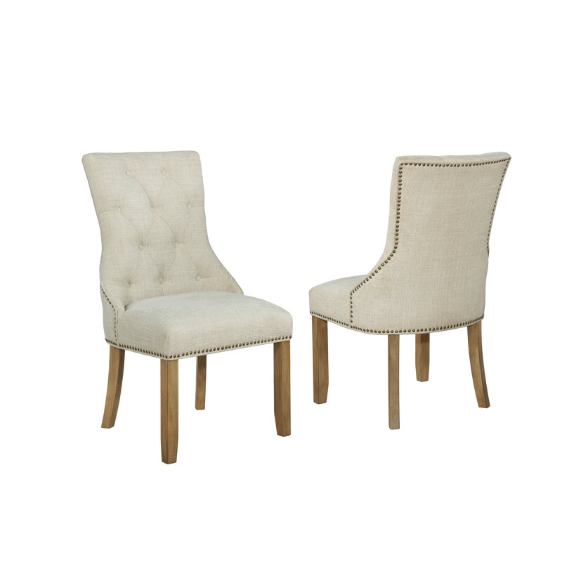 Chaise d'appoint rembourrée Marcy, Beige