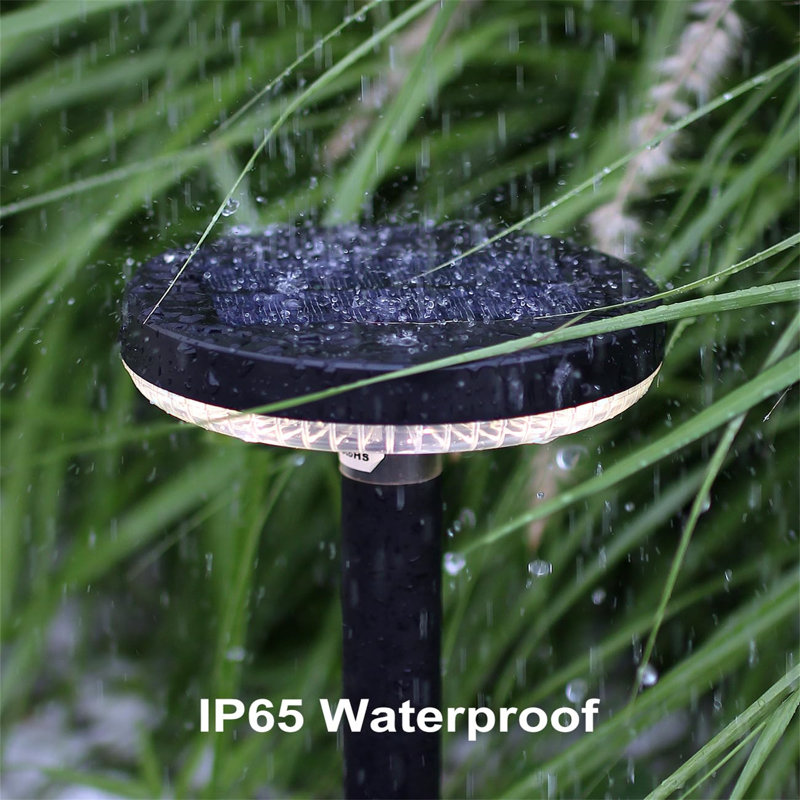 Black Solar Powered LED Pathway Lights with Polysilicon Top, 4 Pack