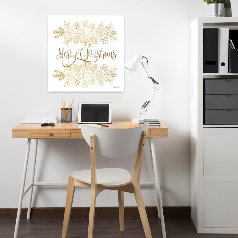 Art de poinsettias en pin doré Golden Merry, H 18 po x l 18 po