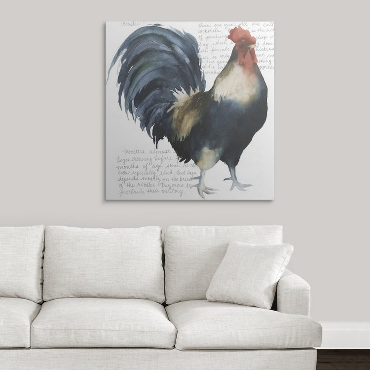 « i », reproduction d’impression dépilée Rooster's Crow, H 24 po x l 24 po x P 1,25 po, Toile