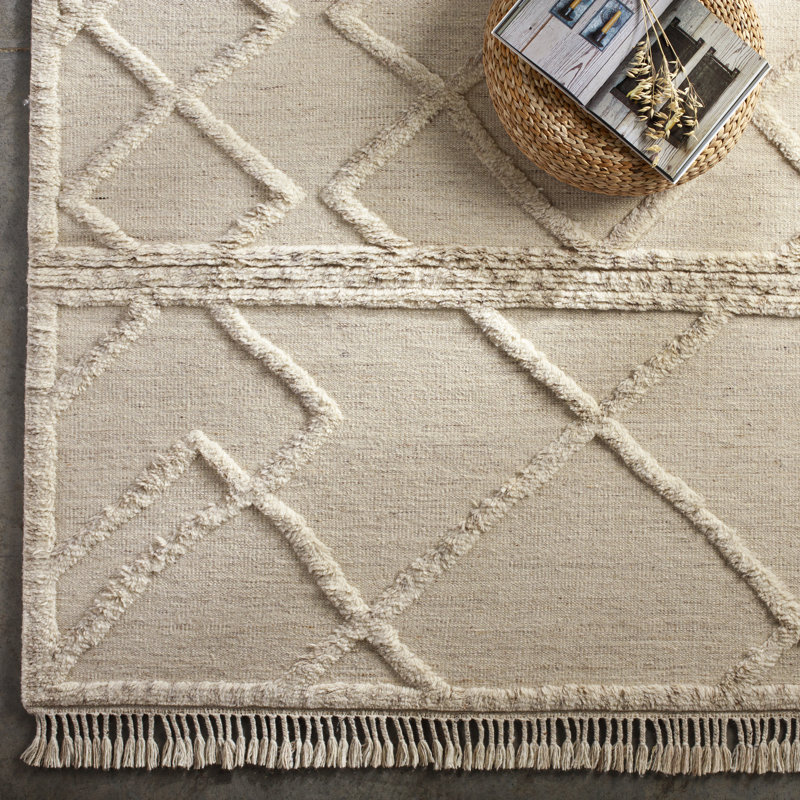 Hand Knotted Wool Moroccan Area Rug, Rectangle 8' x 10'