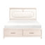 Lit plateforme moderne de luxe avec rangement au pied de lit et tête de lit tapissier avec lumière DEL-1931545586