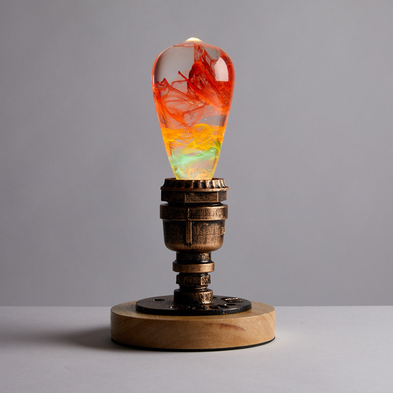 Lampe de table en bois 9,8 po Ghugas