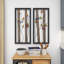 Black Metal Bird Wall Decor with Real Wood Detailing