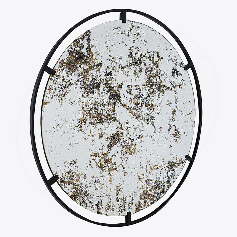 Iron Frame Vertical Round Mirror