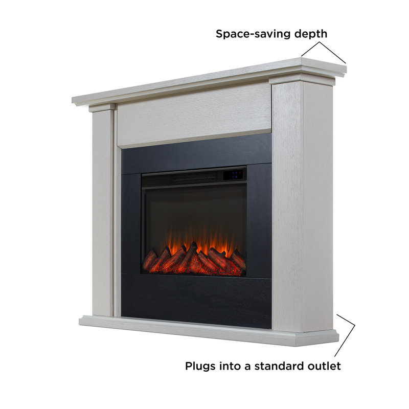 Tejon 52" Slim Electric Fireplace by Real Flame, Bone White