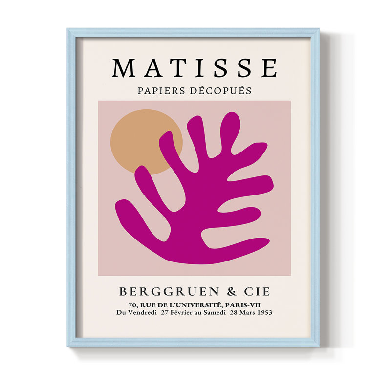 Matisse CLIV, reproduction encadrée - bois massif, Bleu, H 10 po x l 8 po