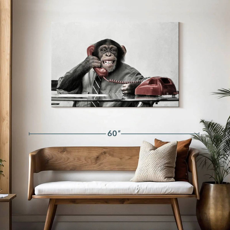 Chimpanzee Business, 30" H x 45" W