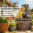 3‑tier Puppy Theme Resin Outdoor Fountain, Garden Water Feature With Led Lights, Patio Backyard Lawn Landscape Relaxation