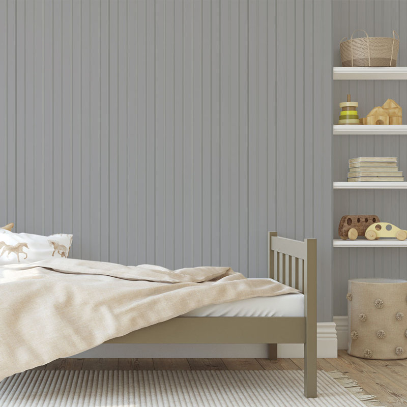 Audin 16.5' L x 20.5" W Peel and Stick Wallpaper Roll, Gray