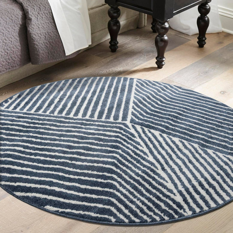 Latitude Run® Orkla Nikolis Rug Blue, Round 7'10"