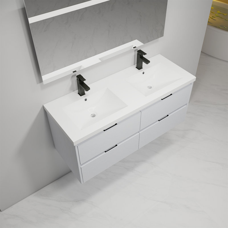 Meuble-lavabo de salle de bain avec lavabo double
