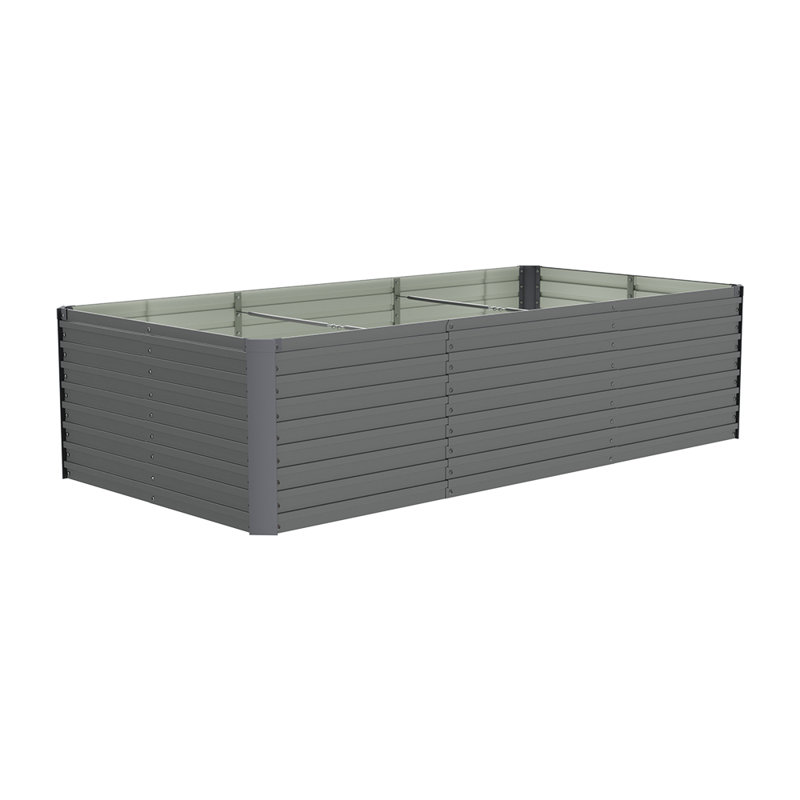 Raised Garden Bed, 60cm H x 240cm W x 120cm D, Grey