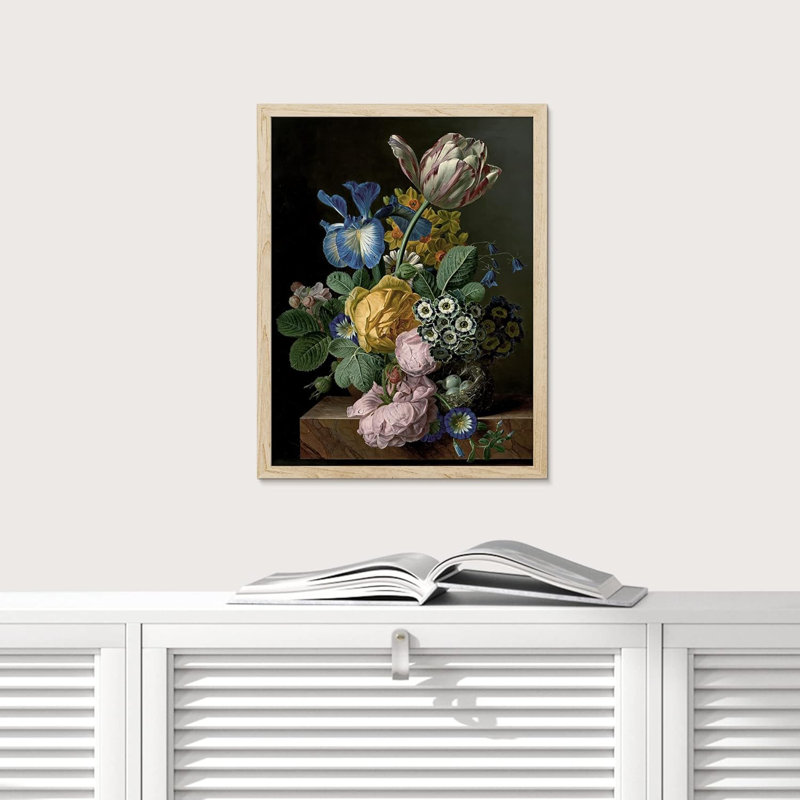 " Flower Zen Rustic Bouquet Wall Art Decoration Colorful Natural Landscape For Living Room Bedroom ", Natural