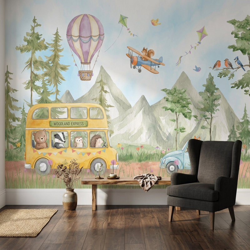 Papier peint montgolfière, Non tissé, 160 po x 108 po