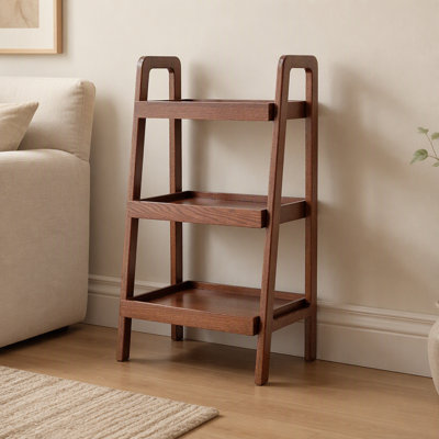 Banc de rangement en chêne couleur noyer, meuble de rangement à 3 niveaux en bois de hêtre pour l'entrée, la salle de bain, le salon et plus encore