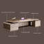 Modern Light Luxury Brown Executive Office Desk with Storage Cabinets and Embedded Desktop Power Strip for Manager/President Office-815761865