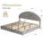 Bensu Luxury Curve-Shaped Headboard Bed Frame, Elegant Boucle Upholstered Platform Bed with Modern Design-756670531-756670535