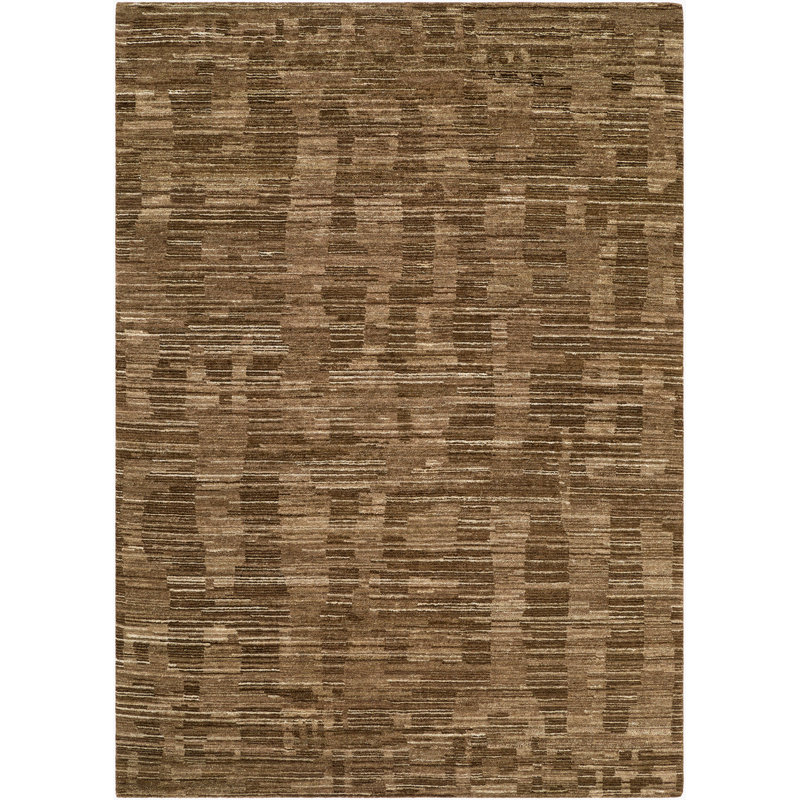 Raku Hand Knotted Area Rug in Brown, Rectangle 10' x 14'