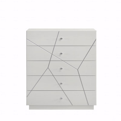 Commode - Finition laquée avec motif géométrique et tiroirs spacieux