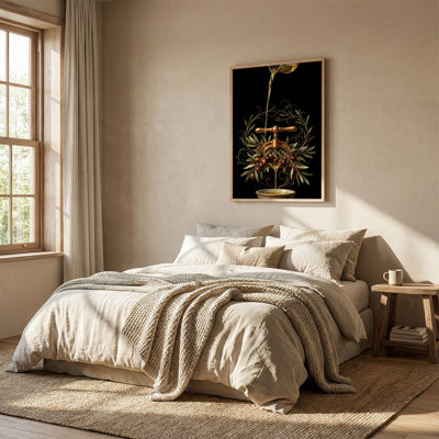 Art sur toile, huile d'olive dorée