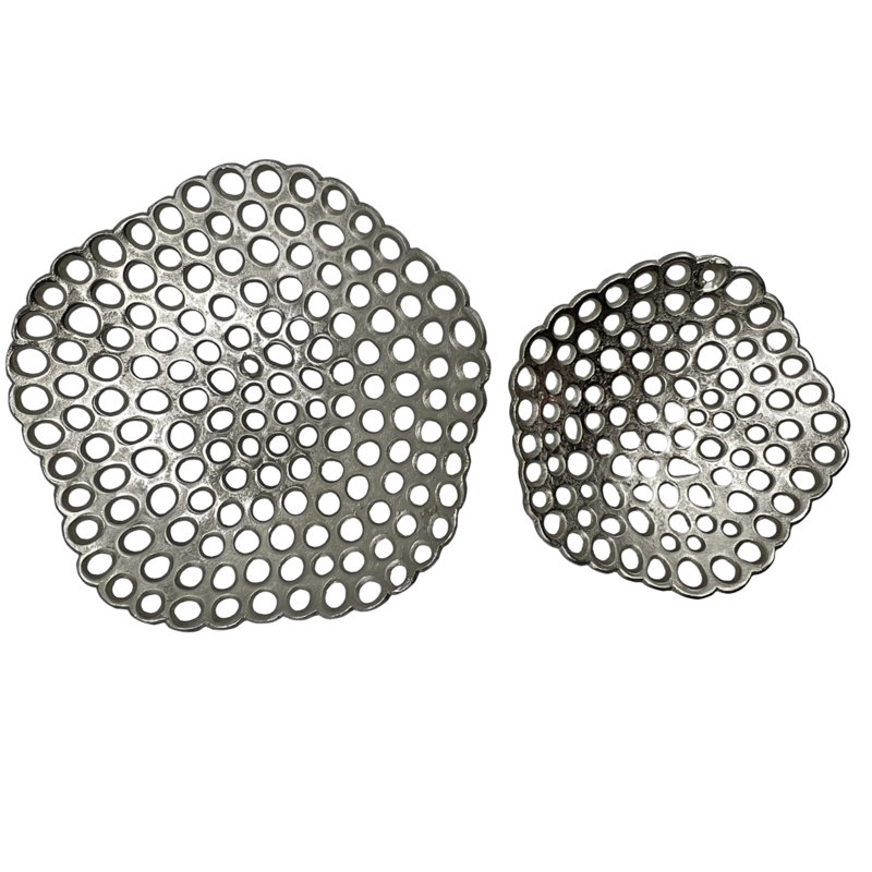 Arcadie Handmade Aluminum Decorative Bowl 2, Silver
